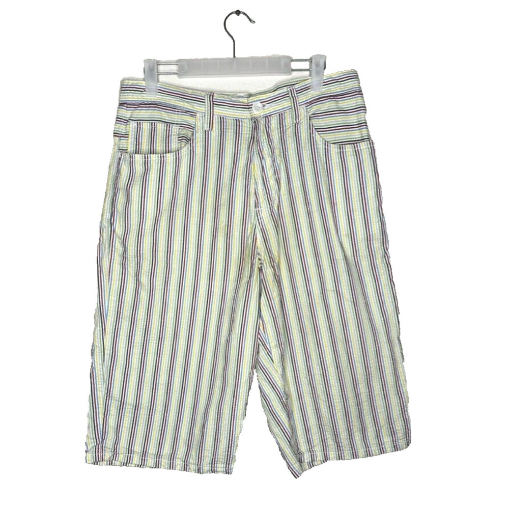 Sean John Rainbow Shorts Sz 32 Pockets Men High Rise Embroidered Summer Travel